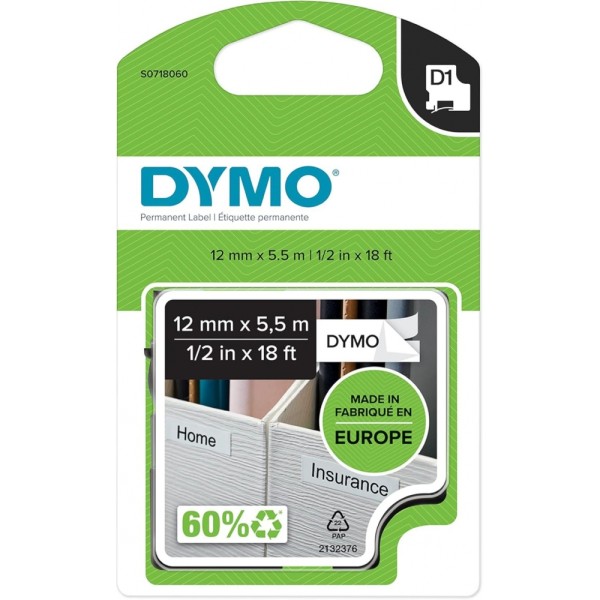 DYMO D1 - Beschriftungsband - schwarz/we #382759