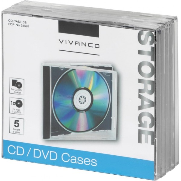 Vivanco 31691 CD CASE 5B - CD/DVD Schutz #351857