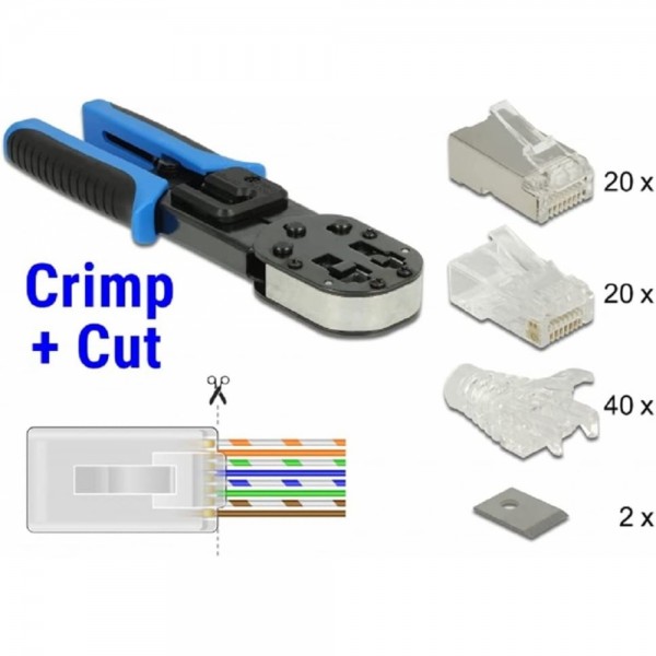 Delock RJ45 - Crimp+Cut Werkzeugset - bl #323828